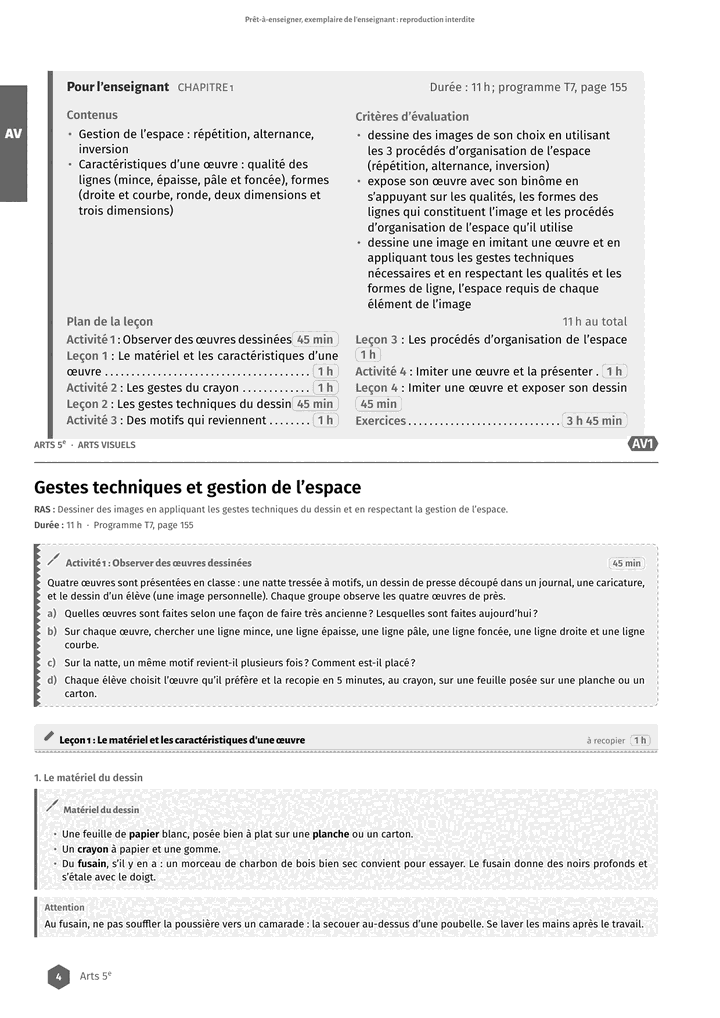 Échantillon Arts 5e, page 5 sur 10