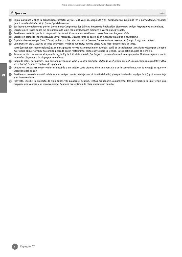 Échantillon Espagnol Tle, toutes séries, page 9 sur 10
