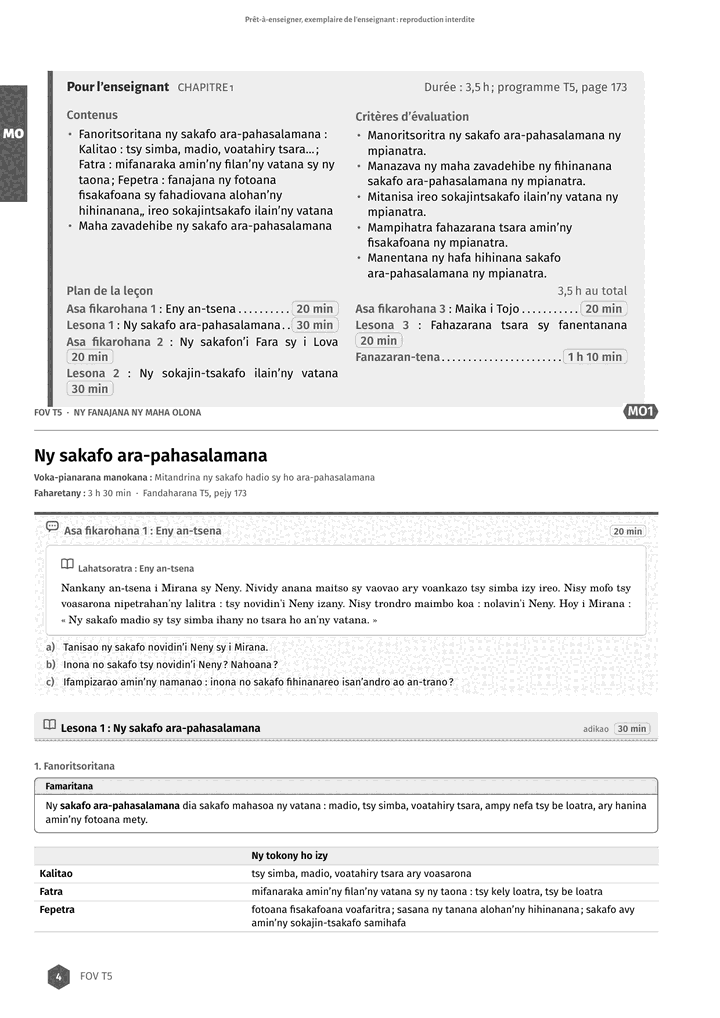 Échantillon FOV T5, page 5 sur 8