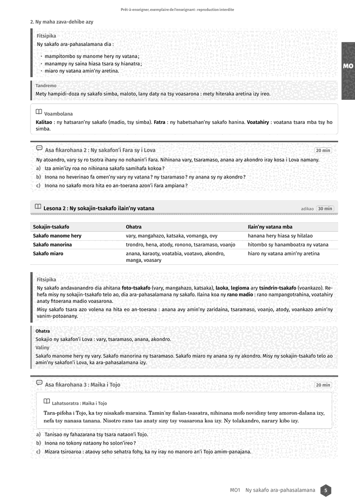 Échantillon FOV T5, page 6 sur 8