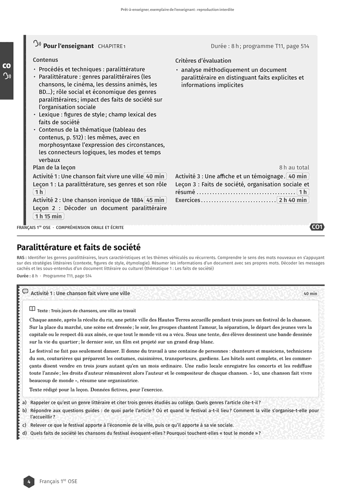 Échantillon Français 1re OSE, page 5 sur 16