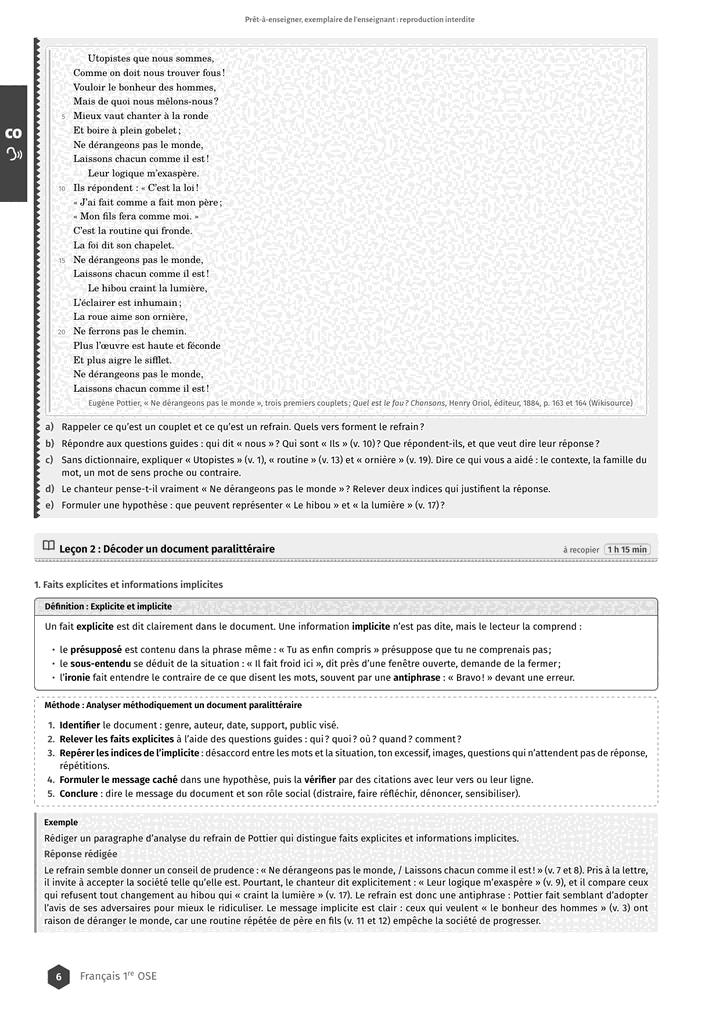 Échantillon Français 1re OSE, page 7 sur 16