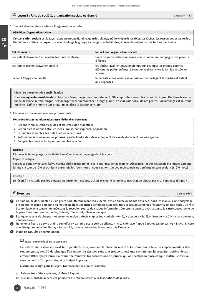 Échantillon Français 1re OSE, page 9 sur 16