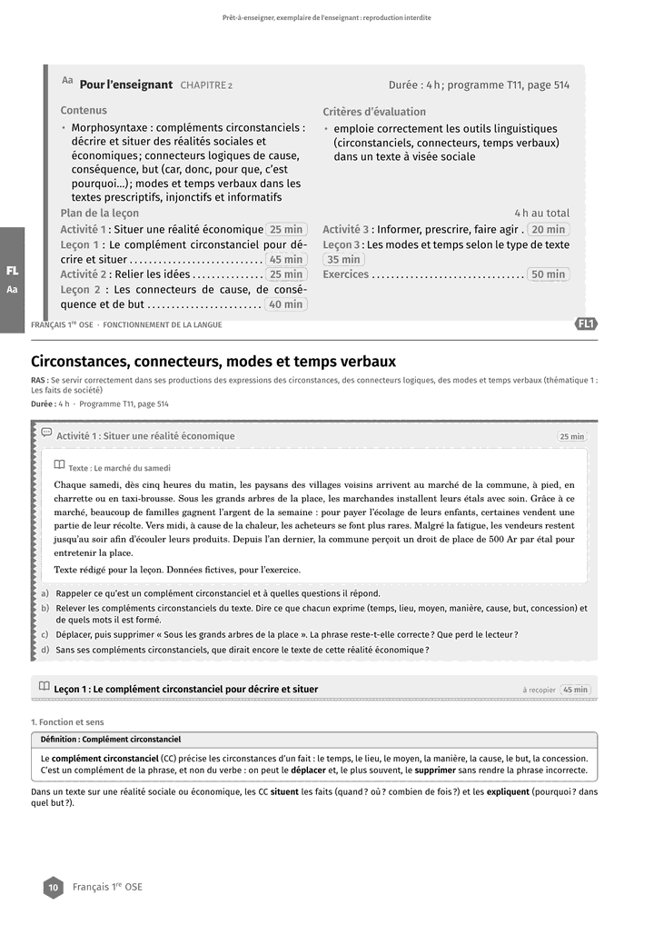 Échantillon Français 1re OSE, page 11 sur 16