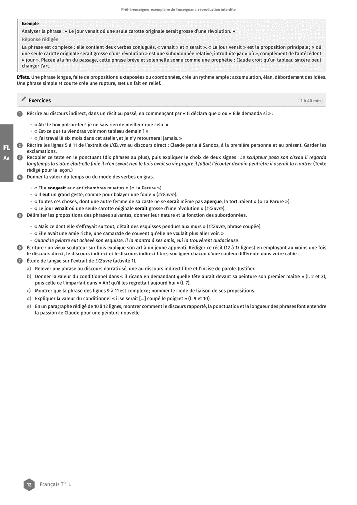 Échantillon Français Tle L, page 13 sur 14