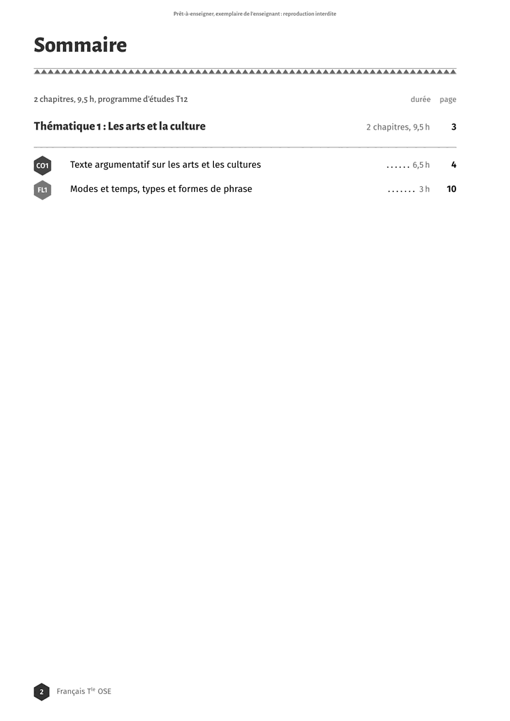 Échantillon Français Tle OSE, page 3 sur 16