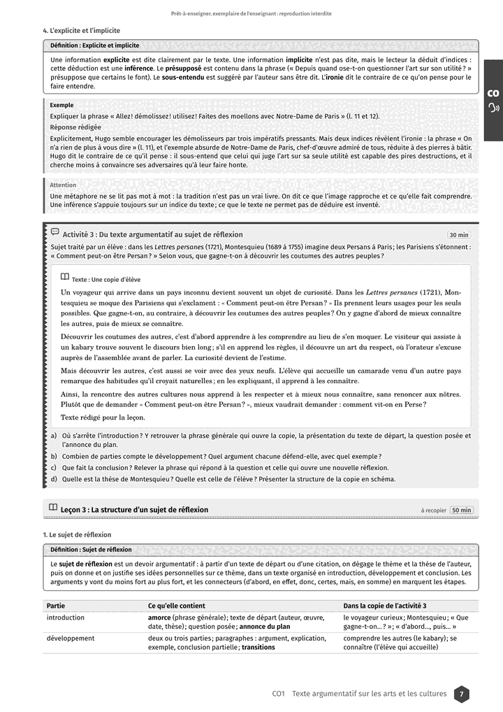 Échantillon Français Tle OSE, page 8 sur 16