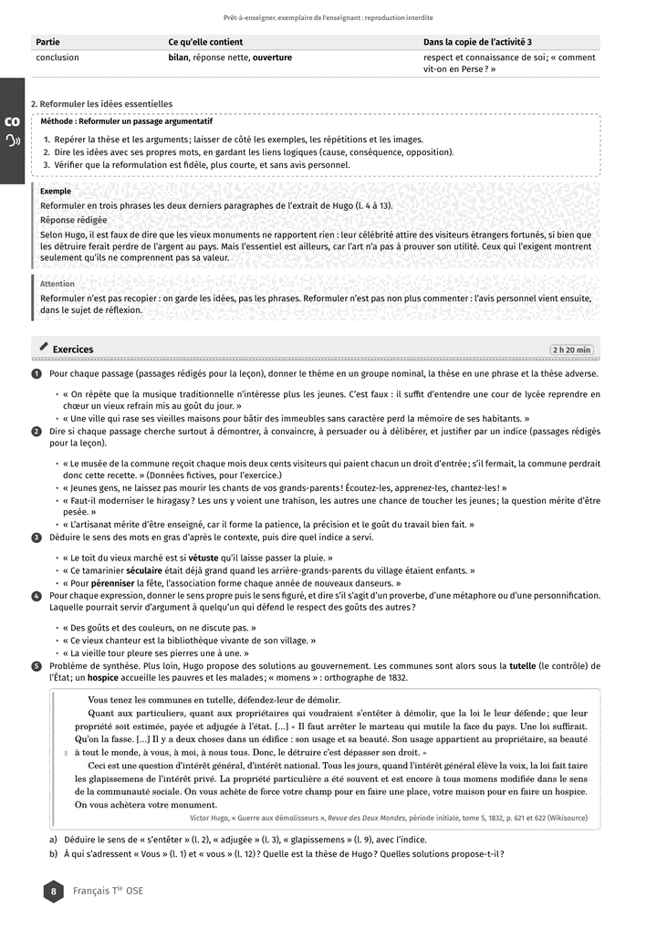Échantillon Français Tle OSE, page 9 sur 16