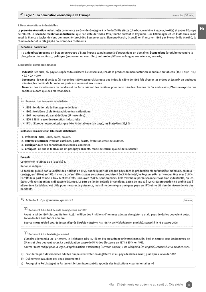 Échantillon Histoire-Géographie 1re L, page 6 sur 8