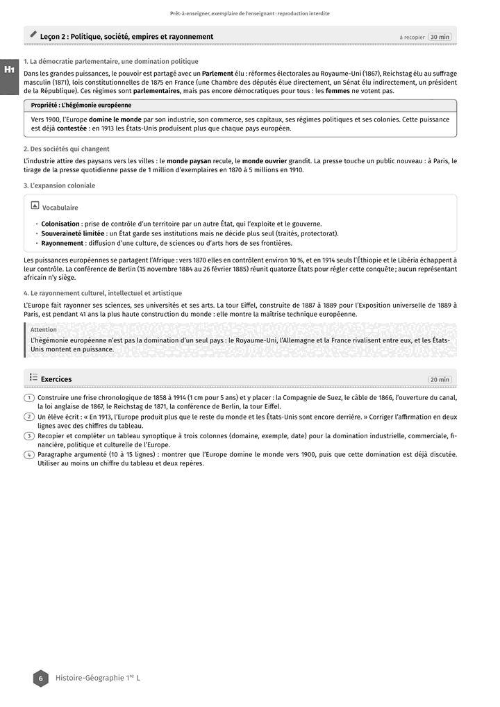 Échantillon Histoire-Géographie 1re L, page 7 sur 8