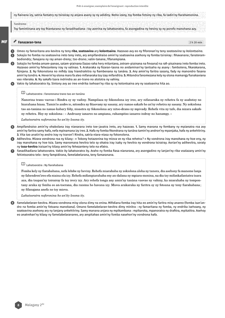 Échantillon Malagasy 2de, page 9 sur 10