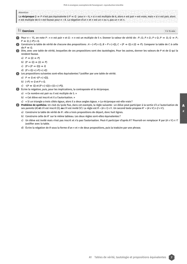 Échantillon Mathématiques 1re L, page 8 sur 10