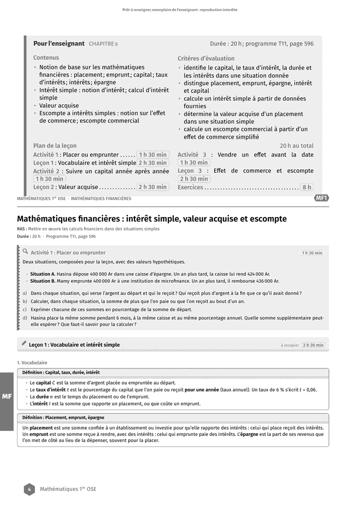 Échantillon Mathématiques 1re OSE, page 5 sur 10