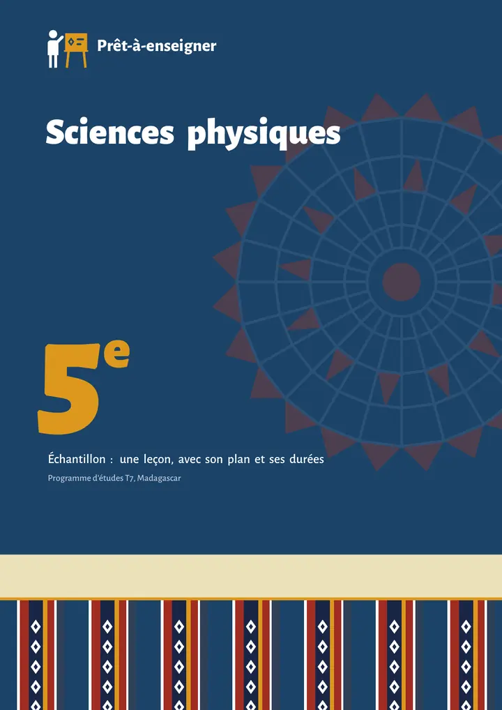 Échantillon Sciences physiques 5e, page 1 sur 10