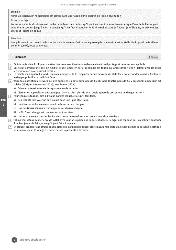 Échantillon Sciences physiques 6e, page 7 sur 8